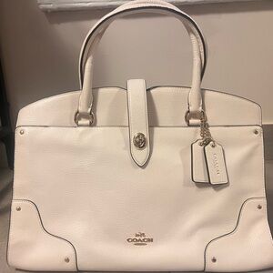 Vintage Coach Off White Leather Mercer 30 Satchel Bag